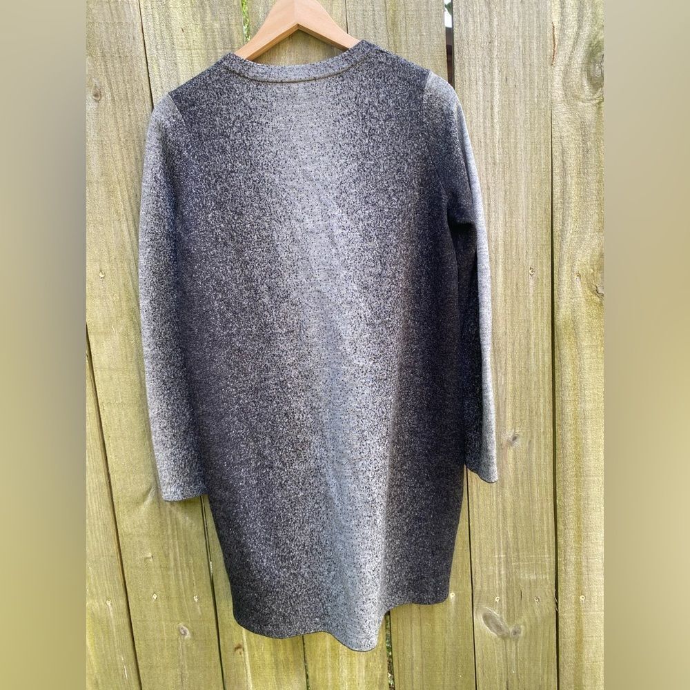 COS Sweater Dress Jacquard Tunic Jumper Wool Black Gray Long Sleeve Shift Small - Picture 5 of 5